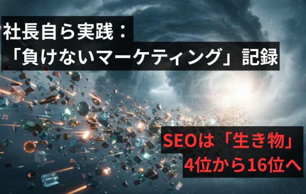 SEOは「生き物」。4位から16位へ、社長自ら実践する「負けないマーケティング」記録
