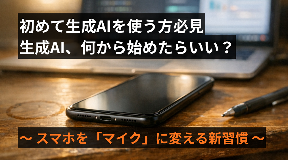 【初めて生成AIを使う方必見】生成AI、何から始めたらいい?スマホを「マイク」に変える新習慣