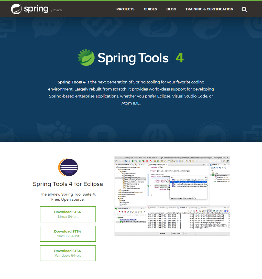 spring boot tool suite download